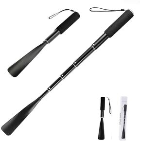 Shoe Horn Long Handle,14.5"-37" Retractable Shoe Horn,Aluminum Shoe Horn For Men Women Kids Seniors