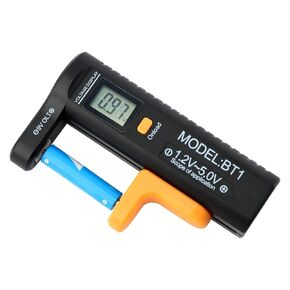 Battery Tester Checker, Universal Digital Battery Tester for AAA AA C D N 9V 1.5V, Button Cell Batteries Checker, Small Volt Checker for All Batteries(Black)
