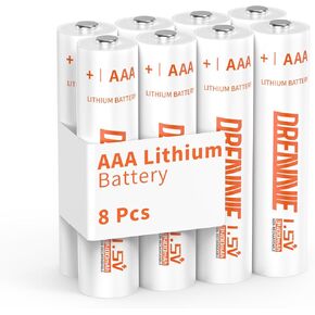 DREAMME 1.5V AAA Lithium Batteries 1200mAh [Non-Rechargeable]- 1.5V Premium Durability Lithium AAA Batteries 16 Pack