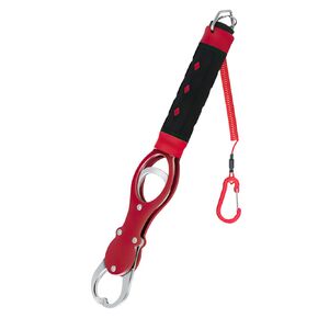 Mioyoow Fish Lip Gripper ، حامل أسماك من سبائك الألومنيوم مع مقياس الوزن ومقبض غير قابل للانزلاق محمولة 57 رطل أدوات وزن الصيد للصيادين والصيادين