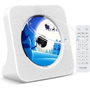 CD Player with Speakers for Home: Desktop CD Player Bluetooth CD Players for Home with Remote Control Dust Cover Display FM Radio Timer USB AUX Headphone Port for Kids Adults