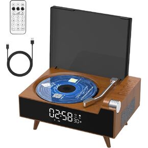 CD Player for Home, CD Player with Hi-Fi Speaker Bluetooth Transmitter and Reciever,Timer,LED Display,FM Radio Built-in Dual Speakers Support USB/AUX Headphone Jack
