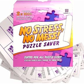 Preserve 10 x 1000, 10000 Pieces Jigsaw Puzzles - AGreatLife Puzzle Saver 60 Sheets - No Stress, No Mess Jigsaw Puzzle Glue Sheets (60 Sheets)