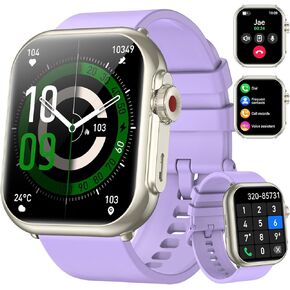 Smart Watch for Men Women, 1.85" HD Fitness Tracker with Call Function, 1000 mAh 100 Day Battery Life, 110+ Sport Modes, Heart Rate Sleep Monitor Fitness Watch, IP68 Waterproof, iOS Android Compatible