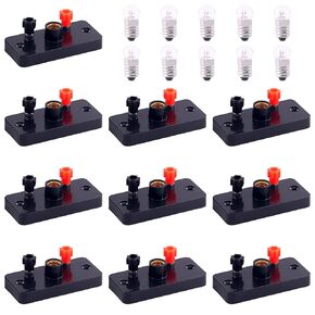10 Pcs Series or Parallel D Battery Holder Set, Plastic D-Cell Battery Holder, Physical Science Battery Holder, Labs Basic Beginner Circuit Kit, Home School Educational Kit