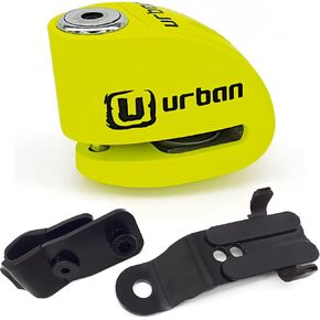 URBAN UR906X Hi-Tech Alarm disc Lock + Transport Bracket UR352, Alarm 120db ON/Off, Replaceable Module Longlife Battery, Visible and Deterrent, High-end Waterproof, Reminder Cable, Universal