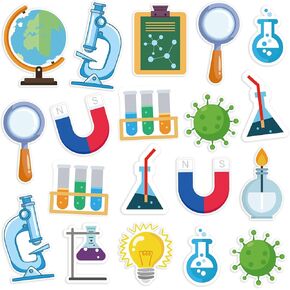 48 Pcs Science Lab Cut Outs, Science Bulletin Board Decorations for Classroom Science Themed Bulletin Board Science Cutouts for School Home Office Party Wall Decor