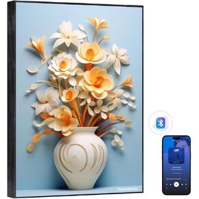 THOMSON Wireless Bluetooth Speakers with Art Painting Decoration,Ceiling Wall Mounted,Built-in Battery Wall Speakers, Remote Control,Suitable for Bedroom, Office, Living Room, Hotel, Restaurant