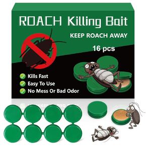Roach Killer & Bait Gel Traps for Indoor/Outdoor Infestation, Effective Control for Small & Large Roaches, Cockroach Repellent & Permanent Solution - 16PCS