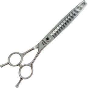 7'' Dog Downward Curved Chunkers Scissors Pet Grooming Curved Shears with Decorative Diamond Screws Japanese 440C Professional Texturizing Blending Shears for Dogs and Cats