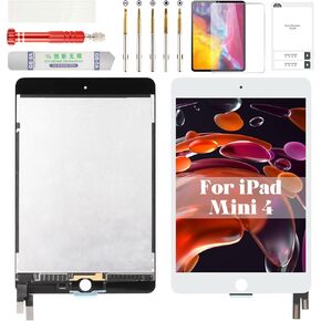 for iPad Mini 4 Screen Replacement for iPad Mini 4 LCD Screen Replacement Digitzer for iPad Mini 4 Touch Screen Display Assembly Repair Kits A1538 A1550 White