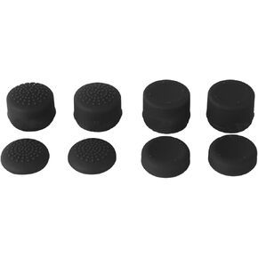 8Pcs Thumbstick Caps Fit for PS4 / PS5 Non Slip Thumb Stick Caps Cover Soft Silicone Joystick Cover Thumb Grip Protector, Black