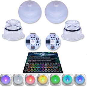 UltraPoi UltraKnob Pro Swivel Handles Set (Pair (2)) - Rechargeable Knob Handles for LED Poi Balls - Over 35 Rainbow Color Modes & Flashing Patterns - Silicone Knob for Poi, Flow Art & Light Spinning