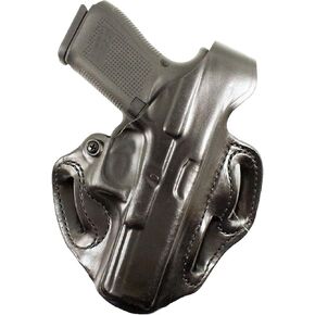 DeSantis Thumb Break Scabbard OWB Holster - Leather Holster OWB, Right Hand Holster, Compatible with the GLOCK 19, 19 GEN 5, 19X 23, 32, 45 (with or without Reflex Sights) - Right Hand Draw, Black-