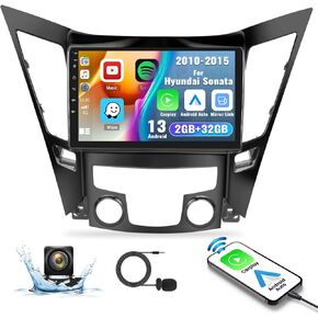 2G+64G for Hyundai Sonata 2010 2011 2012 2013 2014 2015 Radio Android 13 Car Stereo Wireless CarPlay Android Auto Mirror Link GPS 9" HD Touchscreen Bluetooth FM/RDS,WiFi Rear Camera Mic Camera&Mic
