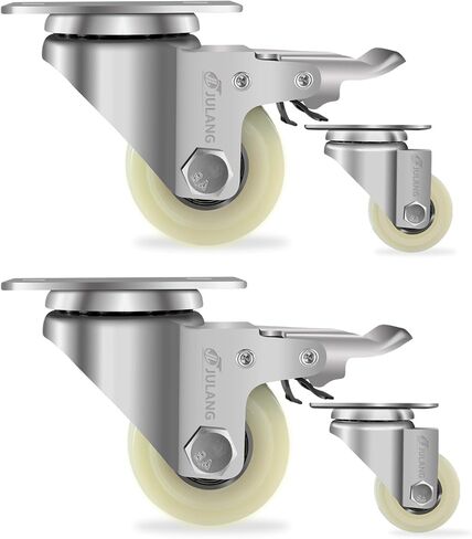 2 Inch Locking Casters Wheels, Heavy Duty Casters, Thickened and Improved Swivel Plate Casters Set of 4 for Furniture, Carts, Garden Potting Tables, Workbenches DIY in Kuwait