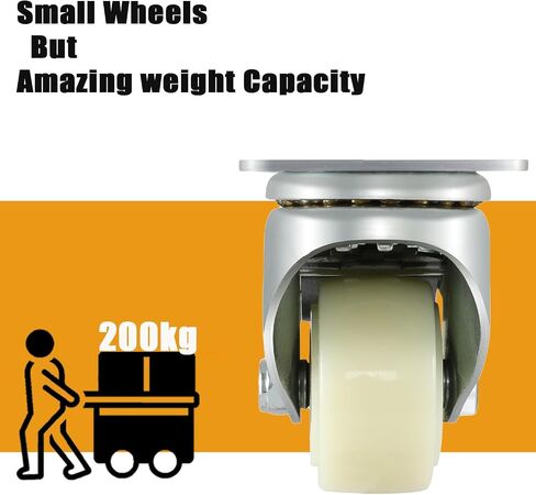 2 Inch Locking Casters Wheels, Heavy Duty Casters, Thickened and Improved Swivel Plate Casters Set of 4 for Furniture, Carts, Garden Potting Tables, Workbenches DIY in Kuwait