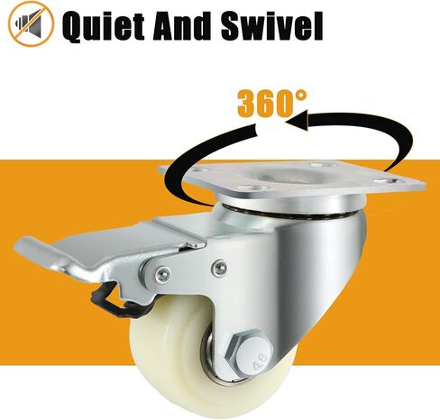 2 Inch Locking Casters Wheels, Heavy Duty Casters, Thickened and Improved Swivel Plate Casters Set of 4 for Furniture, Carts, Garden Potting Tables, Workbenches DIY in Kuwait