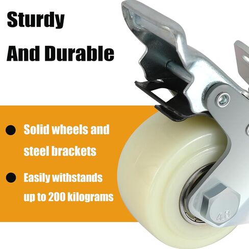 2 Inch Locking Casters Wheels, Heavy Duty Casters, Thickened and Improved Swivel Plate Casters Set of 4 for Furniture, Carts, Garden Potting Tables, Workbenches DIY in Kuwait