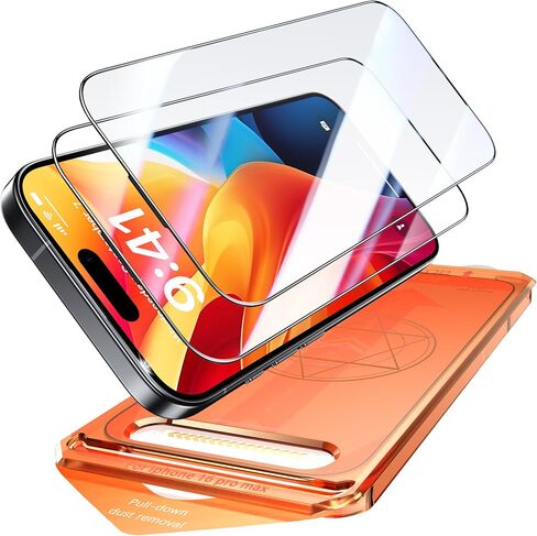 2 Pack for iPhone 16 Pro Screen Protector, [9H Hardness] Tempered-Glass Screen Protector with Auto-Alignment Kit, HD Clear, Scratch Resistant in Saudi Arabia