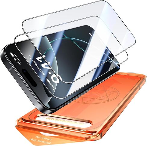 2 Pack for iPhone 16 Pro Screen Protector, [9H Hardness] Tempered-Glass Screen Protector with Auto-Alignment Kit, HD Clear, Scratch Resistant in Saudi Arabia
