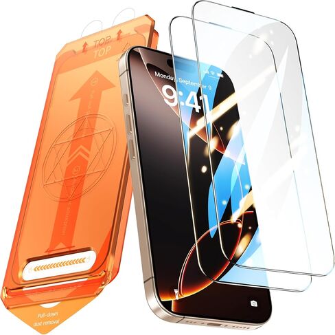2 Pack for iPhone 16 Pro Screen Protector, [9H Hardness] Tempered-Glass Screen Protector with Auto-Alignment Kit, HD Clear, Scratch Resistant in Saudi Arabia
