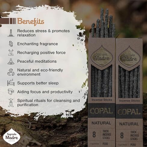 8 pcs Wildly Harvested Thick - Natural Frankincense Incense Sticks, 9" - Eco Friendly, Aromatic Non Toxic Incense Sticks (1hr Burning Time) to Heal & Purify Your Body and Surroundings in Kuwait