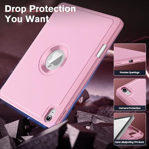 Moko for iPad (A16) الجيل الحادي عشر 2025 11 بوصة/10 جيل 10 2022 1022 بوصة مع حامل قلم رصاص ، علبة iPad الواقية من TRIFOLD الذكية مع غطاء حامل TPU الناعم ، الاستيقاظ التلقائي ، النوم ، الوردي in Kuwait