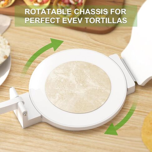 Tortilla Press 10 Inch- with 50pcs Parchment Paper and Dough Scraper-Quesadilla & Tortilla Makers, Homemade Mexican Tortillas, Roti, Burritos (White, Cat) in Kuwait