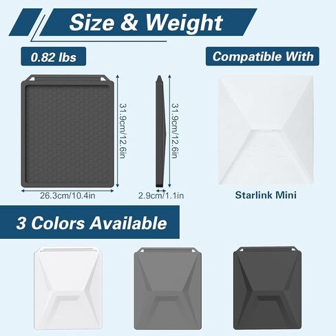Silicone Cover for Starlink Mini, with 2 Carabiners,Soft Waterproof Protective Case,No Signal Blocking,Honeycomb Shock Absorption/Heat Dissipation-White in Saudi Arabia