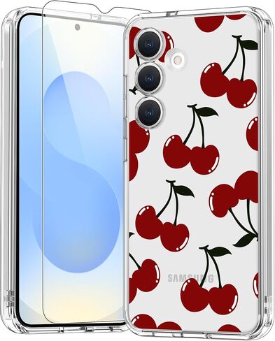 بيكول لـ Samsung Galaxy S25 Plus مع واقي الشاشة ، وحماية الكاميرا المحسنة ، وغطاء واضح مع تصميمات عصرية للنساء الفتيات ، وحالة الهاتف الواقية النحيف ، والزهور المزهرة in Saudi Arabia