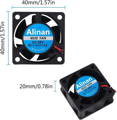 Alinan 6pcs 4020 12V Sleeve Bearing Brushless Cooling Fan 40 * 40 * 20MM with 2PIN Terninal 3D Printer Cooling Fan Computer Fan in Saudi Arabia
