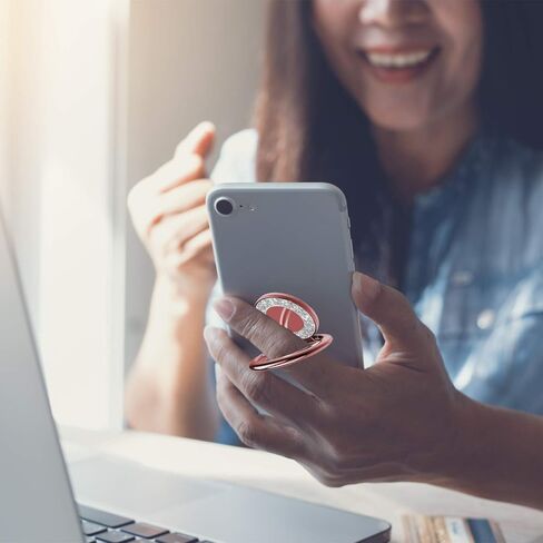 حامل رنين الهاتف الخليوي ، حامل قبضة الهاتف الخليوي ، قبضة الهاتف اللاصقة للهواتف والحالات. (بريق الفضة) in Kuwait