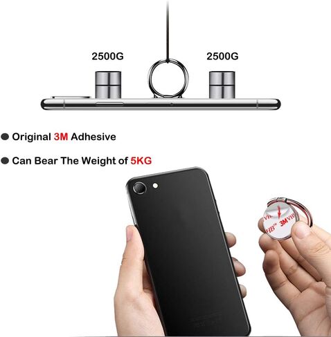 حامل رنين الهاتف الخليوي ، حامل قبضة الهاتف الخليوي ، قبضة الهاتف اللاصقة للهواتف والحالات. (بريق الفضة) in Kuwait