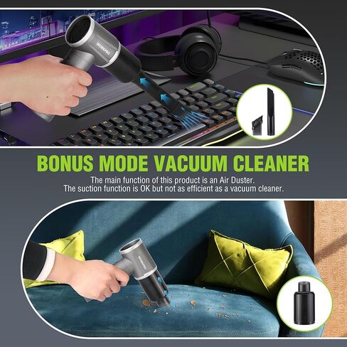 Workpro 12V Air Air Duster-120،000 دورة في الدقيقة ، منفاخ هواء مضغوط من طاقة فائقة ، ومحرك قابلاً للفرشاة قابلة لإعادة الشحن ، منظف متين ، منفاخ غبار قابل للتعديل 4-gear للكمبيوتر ، لوحة مفاتيح الكمبيوتر ، الإلكترونيات ، السيارة ... in Saudi Arabia