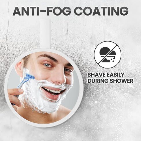 TAILI Shower Mirror Fogless for Shaving, Removable Anti Fog Wall Hanging Mirror for Travel Camping, Shower Accessories, Bathroom Mirror & Accessories,Shatterproof - for Men and Women(Black) in Saudi Arabia