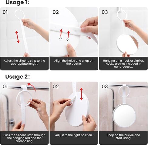 TAILI Shower Mirror Fogless for Shaving, Removable Anti Fog Wall Hanging Mirror for Travel Camping, Shower Accessories, Bathroom Mirror & Accessories,Shatterproof - for Men and Women(Black) in Saudi Arabia