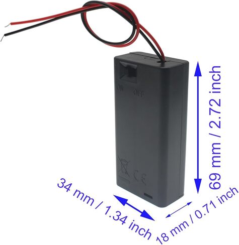 2 PCS 6 Slots AA Battery Holder Bundle with Switch and Leads Plastic AA Battery Case 6 X 1.5 V AA Battery Storage Box with Cap in Saudi Arabia