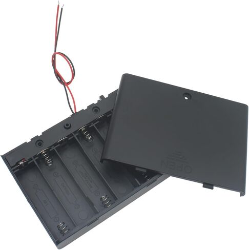 2 PCS 6 Slots AA Battery Holder Bundle with Switch and Leads Plastic AA Battery Case 6 X 1.5 V AA Battery Storage Box with Cap in Saudi Arabia