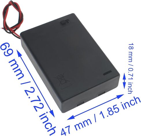 2 PCS 6 Slots AA Battery Holder Bundle with Switch and Leads Plastic AA Battery Case 6 X 1.5 V AA Battery Storage Box with Cap in Saudi Arabia