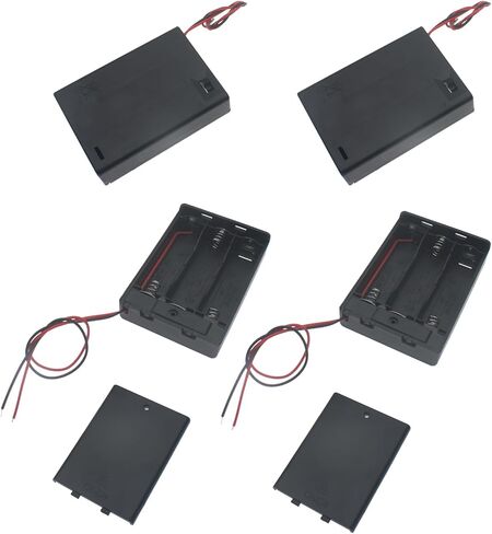 2 PCS 6 Slots AA Battery Holder Bundle with Switch and Leads Plastic AA Battery Case 6 X 1.5 V AA Battery Storage Box with Cap in Saudi Arabia