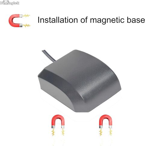 Waterproof GPS Antenna with Magnetic Base and Adhesive SMA Male Connector 3 Meters Cable, Compatible with Car Stereo Head Unit GPS Navigation System Module Truck Marine Boat GPS Tracker in Kuwait