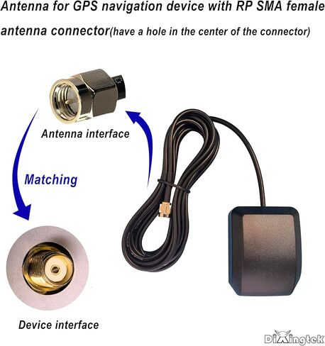 Waterproof GPS Antenna with Magnetic Base and Adhesive SMA Male Connector 3 Meters Cable, Compatible with Car Stereo Head Unit GPS Navigation System Module Truck Marine Boat GPS Tracker in Kuwait