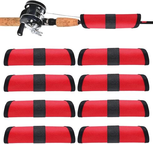 Fishing Lure Covers for Rod, 6" Lure Shield, Red Wrap Fishing Bait Covers with Velcro, Fishing Pole Sleeve Lure Shield Bait Storage Protector in Saudi Arabia