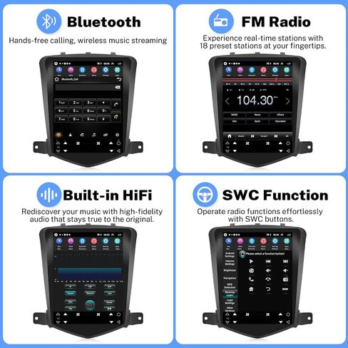 [2+64G Android 13] Car Radio Stereo for Chevrolet Chevy Cruze J300 2009-2014 with Wireless CarPlay&Android Auto/Mirror Link, 9.7 Inch Bluetooth Touch Screen FM/RDS GPS Navi WiFi SWC,Backup Camera+MIC in Saudi Arabia