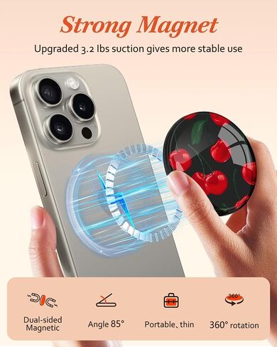 قبضة الهاتف متوافقة مع Magsafe - قبضة الهاتف المغناطيسي Stand Cute Dog Paw Grip Kickstand Ring Ring Holder Women Girls متوافقة مع ملحقات Magsafe لـ iPhone 16/15/14/13/12 سلسلة in Kuwait