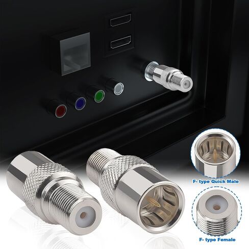 RG6 Coax Quick Connector Quick Push On Male to F Female Adapter,2 Pack in Saudi Arabia