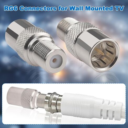 RG6 Coax Quick Connector Quick Push On Male to F Female Adapter,2 Pack in Saudi Arabia