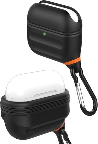Halleast for AirPods 4 Case مقاومة للماء ، LED الأمامي المرئي ودعم الشحن اللاسلكي ، غطاء حالة السيليكون الواقي المتوافق مع AirPods 4 الملحقات ، براءات الاختراع الأمريكية ، الأصفر Nightglow in Kuwait