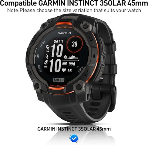Suoman 3-pack for Garmin instinct 3 45mm AMOLED/Solar Screen Protector, Charger Port + [Anti Scratch] 9H Tempered Glass Protective Film in Kuwait